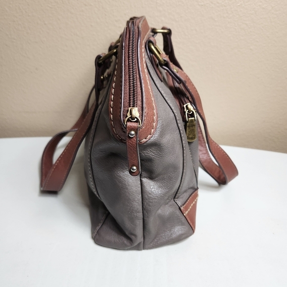 b.o.c Born Vegan Gray/Tan Top Handle Satchel Handbag - Picture 3 of 10